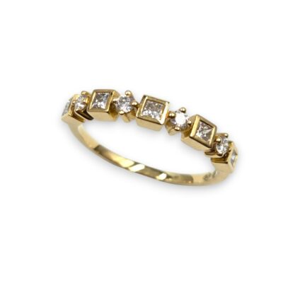 Alliance "50 élues" Fantaisie - Or jaune diamants princesse et rond brillant