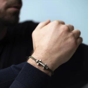 Bracelet homme - Collection Herbelin Amarrage - Acier et nylon kaki – Image 3