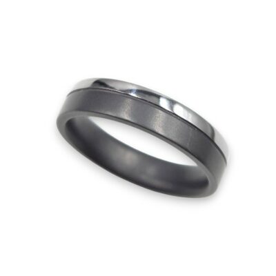 Bague en Tantale pur - Equilibrium 5mm Finition Dark et Shiny
