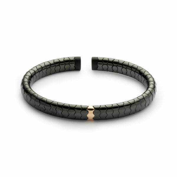 Bracelet homme Jaibor Céramique noire et or - Modèle structure