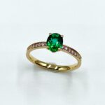 Bague Or Jaune Emeraude et Diamants