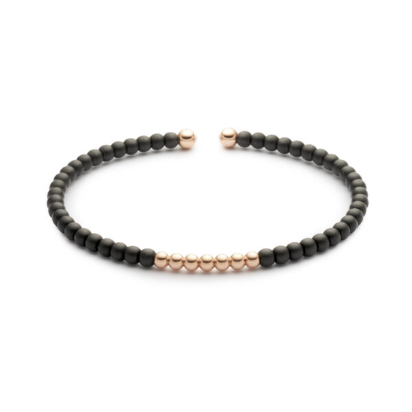 Bracelet Mixte Céramique noire et or rose