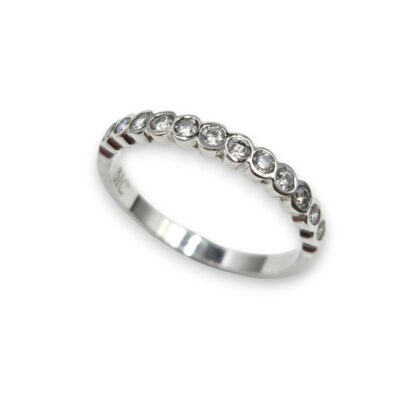 Alliance "50 élues" Or blanc - Diamants serti "bulles"