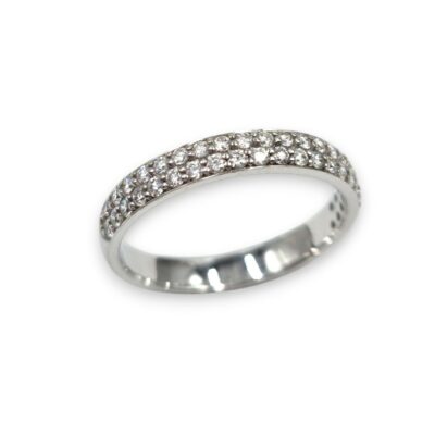 Alliance "50 élues" Or blanc - Pavage de diamants