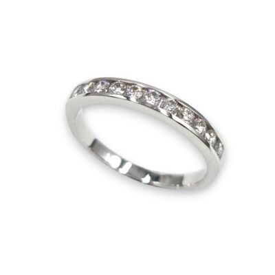 Alliance "50 élues" Or blanc et diamants - Serti rail