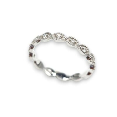 Alliance "50 élues" Or blanc et diamants - Vintage