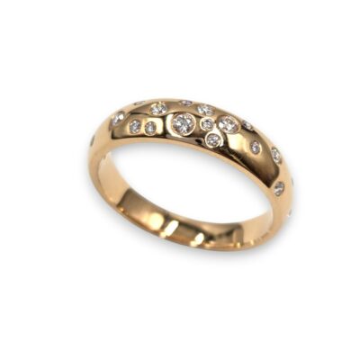 Alliance "50 élues" Or rose parsemée de diamants