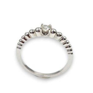 Solitaire Diamant 0,15 ct sur or blanc "Bulles" – Image 4