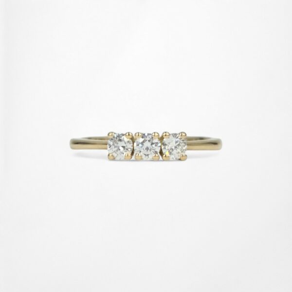 Bague de Fiancailles Trilogie Or jaune et diamants