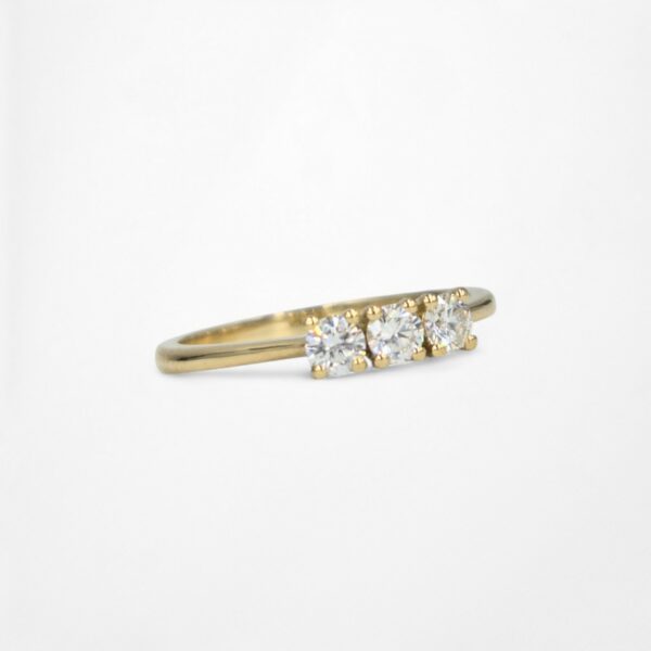 Bague de Fiancailles Trilogie Or jaune et diamants