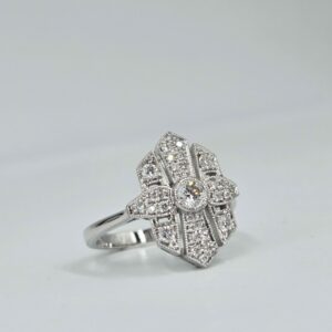 Bague style Art déco - Or et diamants – Image 3