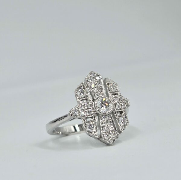 Bague style Art déco - Or et diamants