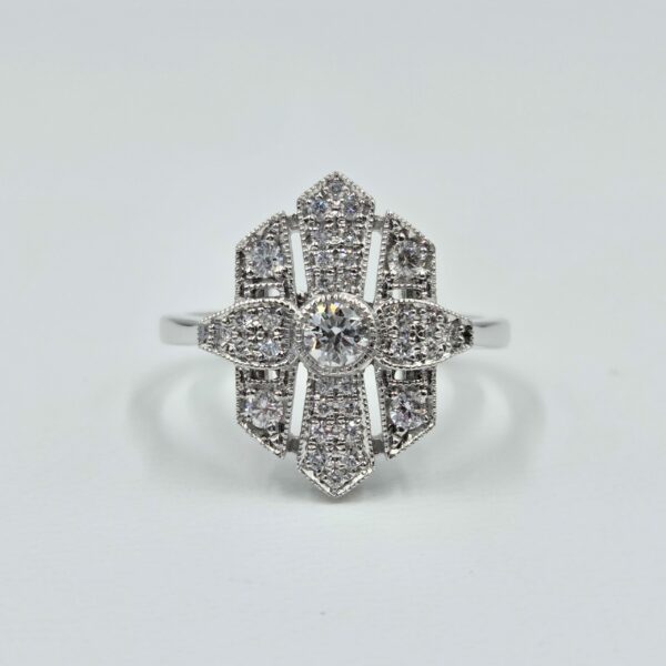 Bague style Art déco - Or et diamants