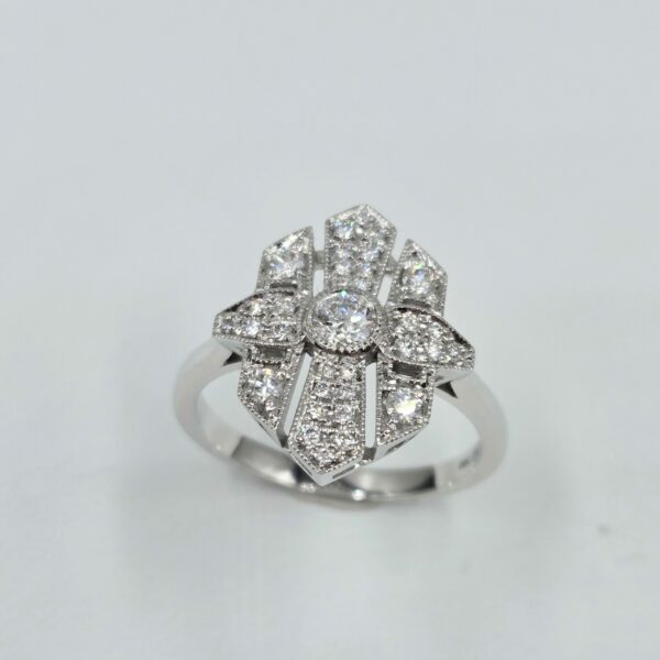 Bague style Art déco - Or et diamants