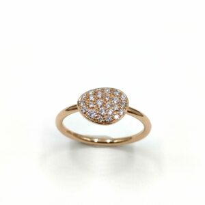 Bague Or Rose - Forme Galet Diamanté – Image 3