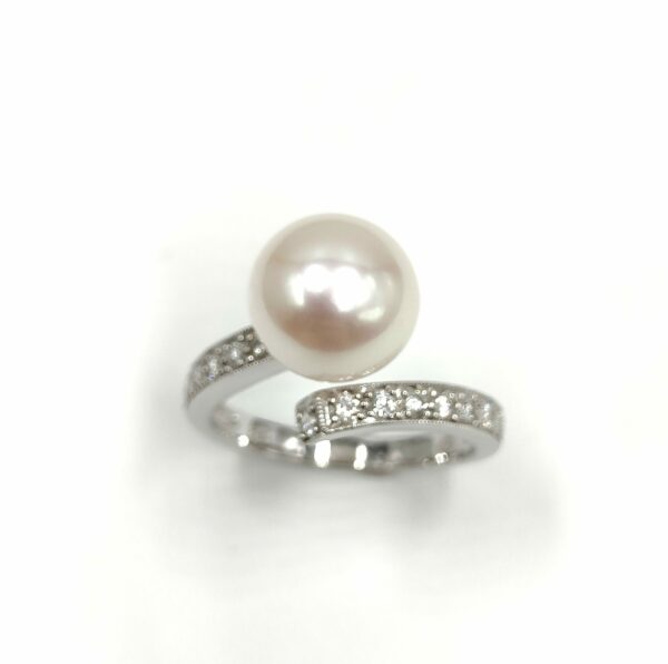 Bague Or Blanc - Perle Royale
