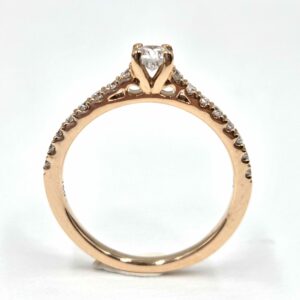 Solitaire accompagné en or rose - Tendresse – Image 3