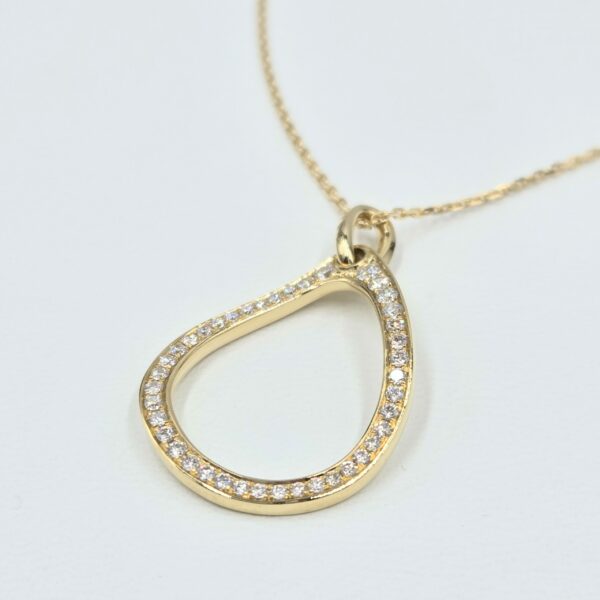 Collier or jaune et diamants - Chaine incluse