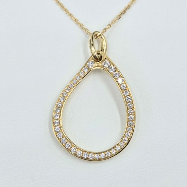 Collier or jaune et diamants - Chaine incluse