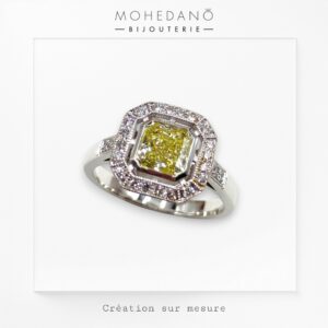 Bague Art déco - Diamant Fancy - Création Mohedano 1.30 carat – Image 3