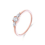 Bague de Fiançailles or rose - Diamants Poire et Ovale