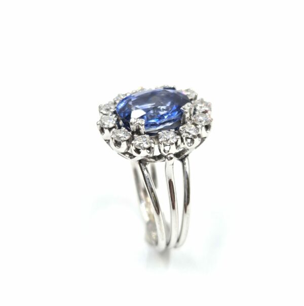 Bague d'occasion Style Marguerite - Saphir et Diamants