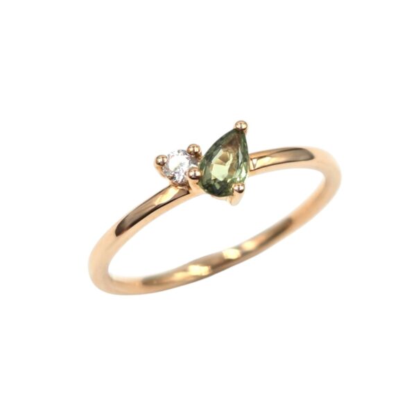 bague saphir vert diamant