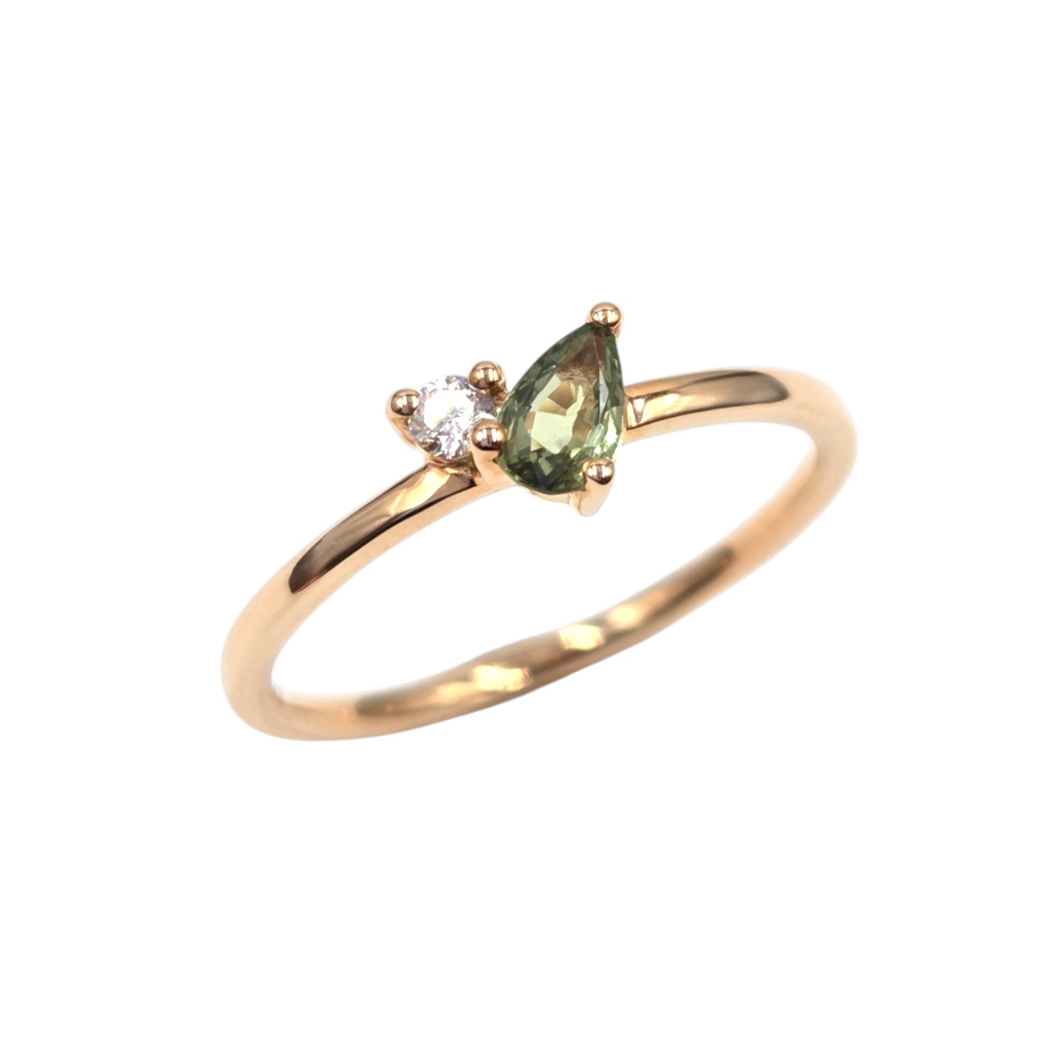bague saphir vert diamant
