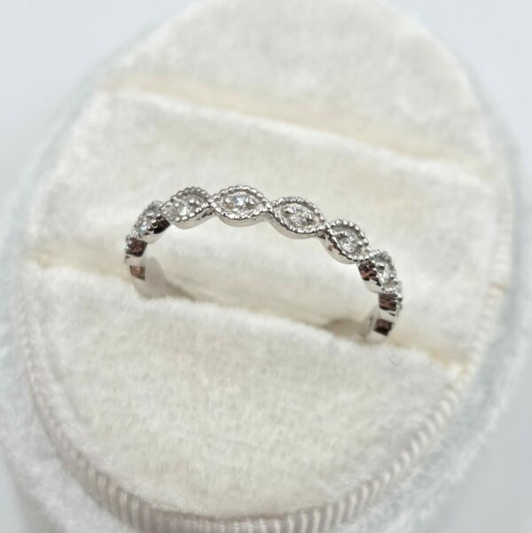 Alliance "50 élues" Or blanc et diamants - Vintage