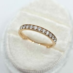 Alliance "50 élues" Or rose et diamants bords perlés – Image 3