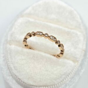 Alliance "50 élues" Or rose et diamants - Retro chic – Image 2