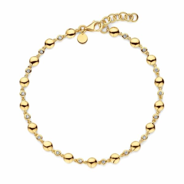 Bracelet Or Jaune Maille Ronde et Bts