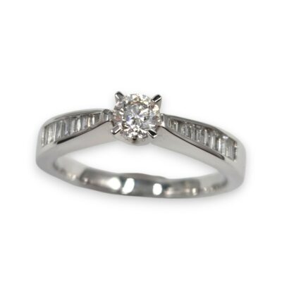 Bague de Fiançailles "50 élues" Diamants baguette et brillant