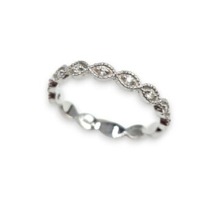 Alliance "50 élues" Or blanc et diamants - Vintage – Image 3