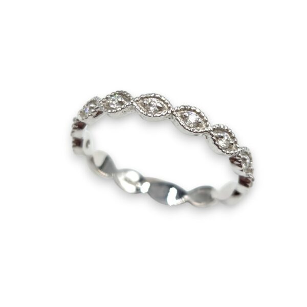 Alliance "50 élues" Or blanc et diamants - Vintage