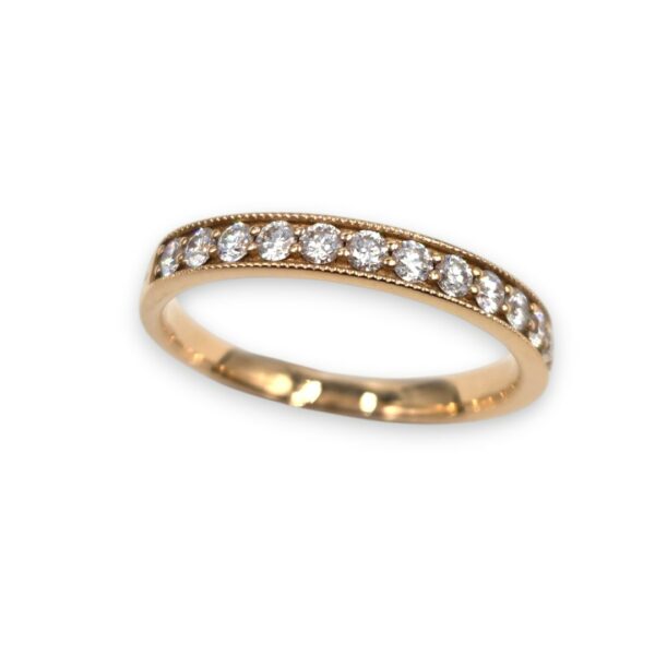 Alliance "50 élues" Or rose et diamants bords perlés