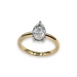 Création Mohedano - Solitaire diamant poire 0,90ct – Image 3