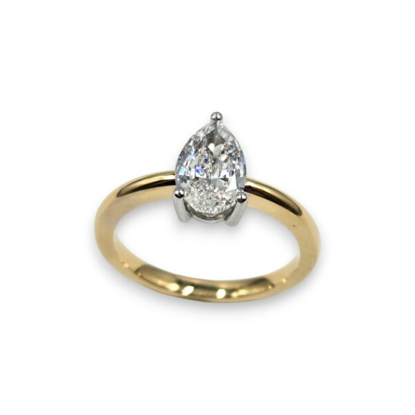 Création Mohedano - Solitaire diamant poire 0,90ct