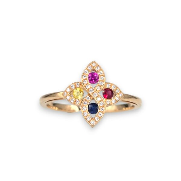 Bague Trèfle Saphirs et diamants