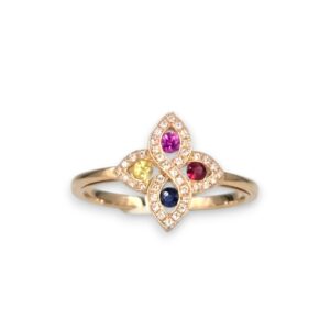 bague trefle saphirs et diamants