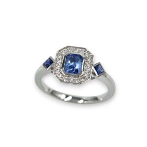 art deco saphir et diamants