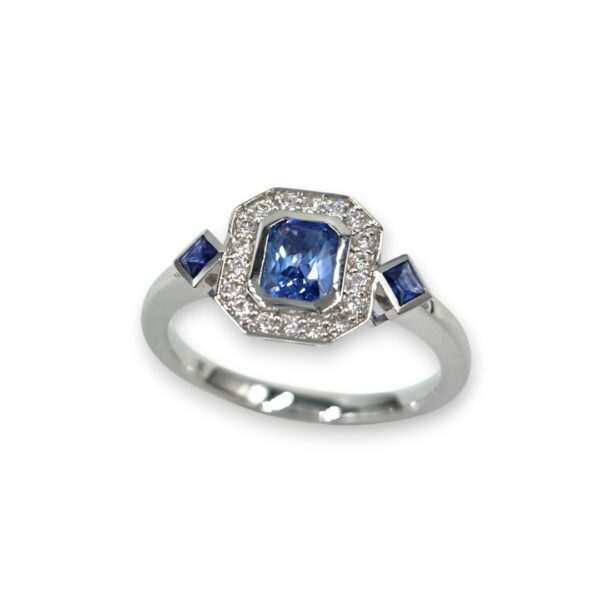 art deco saphir et diamants