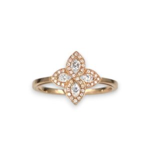 bague diamants sur or rose