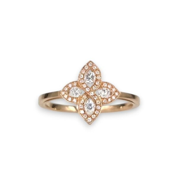 bague diamants sur or rose