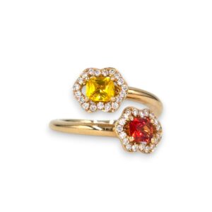 toi et moi saphir jaune et orange