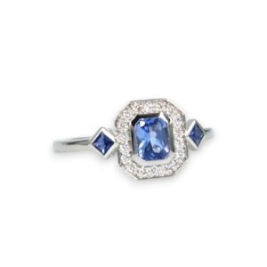 bague art deco saphir et diamant